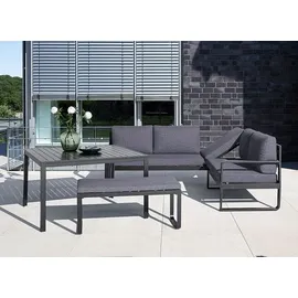 Kettler Ocean Casual Dining Dininglounge Tisch 112,5x112,5cm Aluminium/Polyester Dunkelgrau|Hellgrau