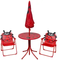 vidaXL 3-tlg Garten-Bistro-Set für Kinder mit Sonnenschirm Rot