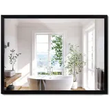 wallfluent Spiegel 80 x 60 cm Schwarz