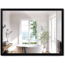 wallfluent Spiegel 80 x 60 cm Schwarz
