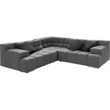 Designwerk Ecksofa »Temple L-Form, tolles Designsofa«, mit Sitztiefenverstellung grau