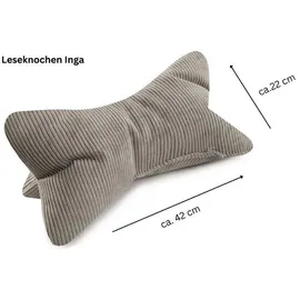 Magma Heimtex Leseknochen Inga 42 x 22 cm Grau