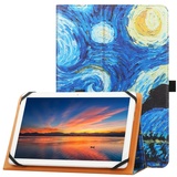 HGWALP Universal Hülle für 9 Zoll 10 Zoll Tablet, Ständer Folio Universal Tablet Hülle Schutzhülle für 9 Zoll 10,1 Zoll Touchscreen Tablet, mit verstellbarem Silikonband und Ständer-Starry Sky