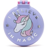 Legami Haarbürste Spiegel, Motiv I Believe In Magic, öffnet und schließt mit einem Klick, bequem und praktisch zum Mitnehmen, Unicorn