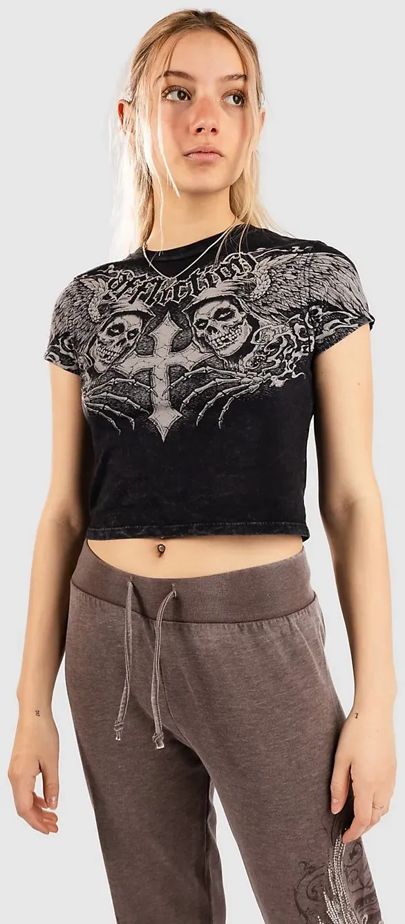 Affliction Misfits Wing Baby T-Shirt black Gr. L
