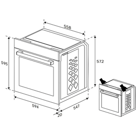 Beko BBUM13329XS, Einbauherdset (Glaskeramikkochfeld, A, 72 l)