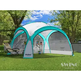 Swing&Harmonie Faltpavillon 4,5 x 4,5 m inkl. Solarmodul Blau/Türkis