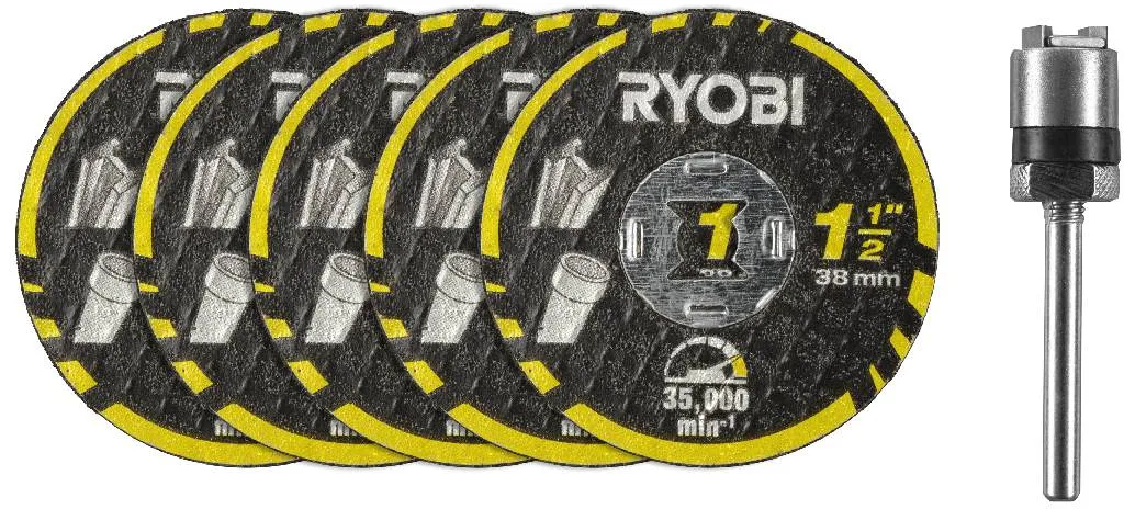 RYOBI Starter-Set Twist-Look Trennscheiben-Set, 38mm, 6er-Set