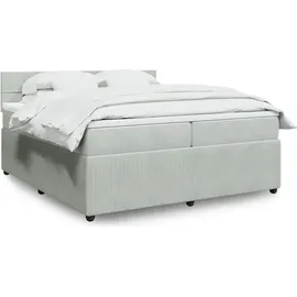 vidaXL Boxspringbett mit Matratze Hellgrau 200x200 cm Samt