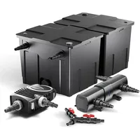 Wiltec SunSun Komplettset: CBF-350B Teichfilter bis 60000 L, NEO10000 SuperECO Teichpumpe 10000l/h 80W, CUV-224 Teichklärer mit 24W, Y-Verteiler