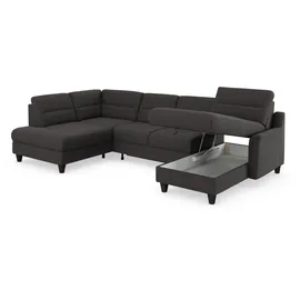 sit&more Wohnlandschaft SIT & MORE "Farö U-Form", grau (fango), B:325cm H:90cm T:187cm, Sofas, Wohnlandschaft, inklusive Federkern, wahlweise mit Bettfunktion und Bettkasten