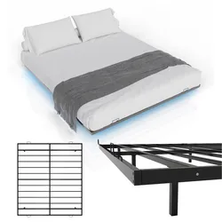 Juskys Metallbett Palamos 180x200 cm mit Lattenrost & LED Beleuchtung - Schwebebett, Bett - Schwarz