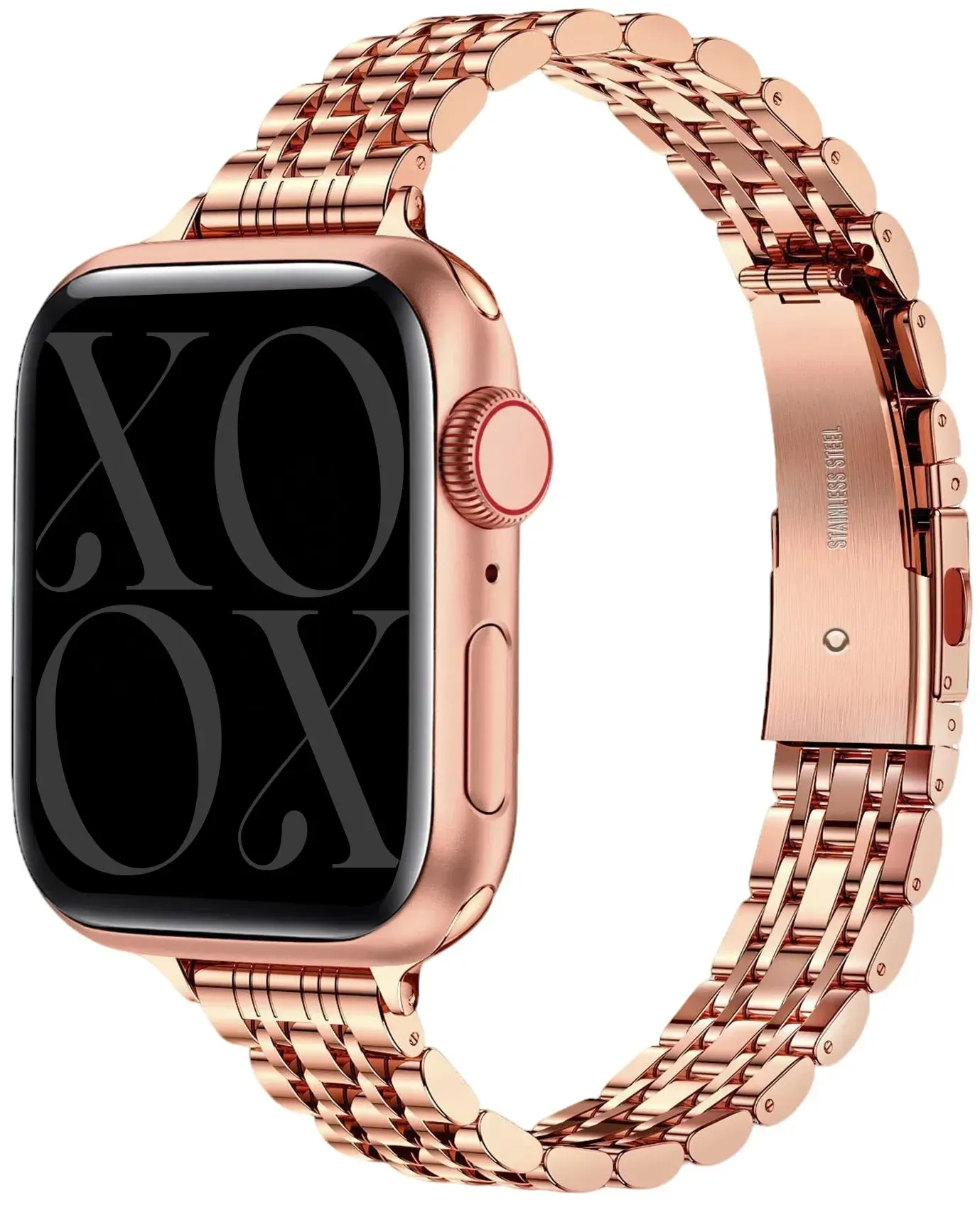 xoxo Wildhearts Apple Watch Armband Stahl 'Slim' für Apple Watch - 38mm - Roségold - Butterfly-Verschluss