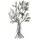 DESIGN DELIGHTS Wand DEKO Baum mit Vögeln | Metall, 76 cm, Silber/Gold | Metallbild Blätter, Wandrelief, Wandbild, Wandskulptur