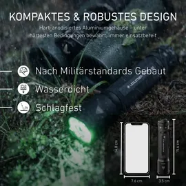 Ledlenser TAC7R Taschenlampe 3200 Lumen, 370m Leuchtweite, 30h Laufzeit, schwarz