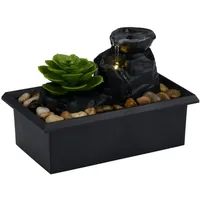 ARTI CASA Zimmerbrunnen - Wasserornament mit Batteriebetrieb - Inkl. LED-Beleuchtung - Zimmer deko - 10,5x17,5x12 cm