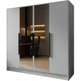 WFL GROUP Drehtürenschrank Mono Lux 200 x 200 x 51 cm Weiß