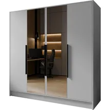 WFL GROUP Drehtürenschrank Mono Lux 200 x 200 x 51 cm Weiß