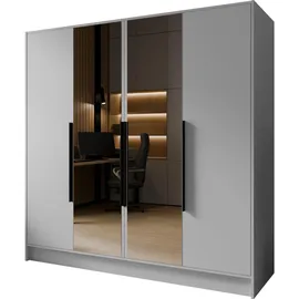 WFL GROUP Drehtürenschrank Mono Lux 200 x 200 x 51 cm Weiß