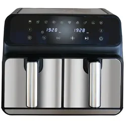 Unold 58685 Heißluftfritteuse Doppelkammer TWIN ZONE 1.700 Watt Leistung 8L Volumen verteilt auf 2 Kammern