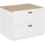 Beliani Nachttisch Edison 39 x 52 x 43 cm Weiß/Braun