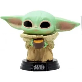 Funko Star Wars: The Mandalorian-Grogu (The Child, Baby Yoda) mit Cup - Sammelfigur