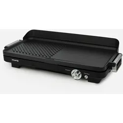 H.Koenig Grill und Plancha GRX330 / Elektrisch und kompakt / Für drinnen und draußen / Antihaftbeschichtung / Fleisch, Fisch, Gemüse