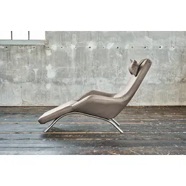 KAWOLA Relaxliege CAVAL Leder 79 x 95 x 157 cm Grau