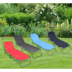 VCM Sonnenliege klappbar   Maße ca. L. 185 x H. 24 x B. 55 cm   Gartenliege faltbar   leicht und kompakt   Liegestuhl mit verstellbarem Sonnendach