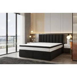 Trada Bond Boxspringbett 140 x 200 cm H3 Schwarz