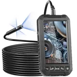 Vevor Endoskopkamera mit Licht, Industrie-Endoskop mit Dreifachlinse, 5-Zoll-Bildschirm, 1080P-Inspektionskamera, 8 + 2 Lichter, IP67 wasserdichte Schlangenkamera für Autos, Sanitäranlagen (5 m Kabel, 32 GB Karte)