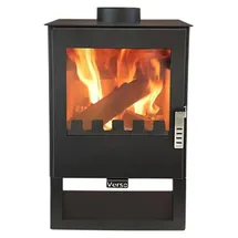 Verso Kaminofen Stahl Schwarz/Abdeckplatte Glas