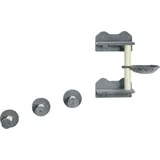 Kletterstufen, Kletterwand, Katzentreppe, 4-tlg. Set, mit Kratzbaum, Hängematte, grau+cremeweiß, 40 x 28 x 73cm