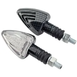 Blinker LED Dreieck F kurz 13 LEDs Carbon / durchsichtig