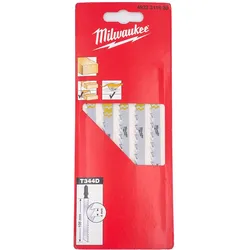 Milwaukee - Stichsägeblatt Holz schnelle Schnitte 105 x 4 mm T344D (5 Stück) (49...