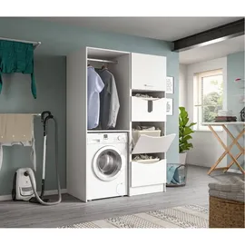 xonox.home Waschmaschinenschrank Free 66 x 195 x 60 cm Weiß