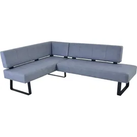 K+W Komfort & Wohnen Eckbank K+W KOMFORT & WOHNEN "Spider II", blau (ocean 52, schwarz), B:165cm H:88cm T:195cm, Sitzbänke, Eckbank, Sitzsteppung, bequem durch Sandwichbauweise, 2 Stellmaße