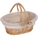 Faltbarer Weidenkorb Mit Griff, Ideal Für Picknicks, Umweltfreundliches Geschenk Fürs Badezimmer