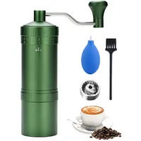 Pasdrucn Kaffeemühle Manuell Mit Kegelmahlwerk, Kaffeemühle Hand, Kaffeemühle Manuell Kegelmahlwerk, Coffee Grinder Mit Edelstahl Mahlwerk, Handkaffeemühle Mit Holzgriff, Hand Kaffee Mühle (Grüne)