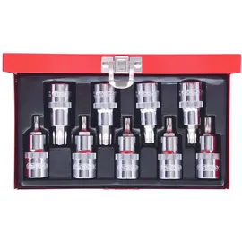 KS Tools 1/2" CHROMEplus Bit-Stecknuss-Satz Torx, Bohrung, 9-tlg.