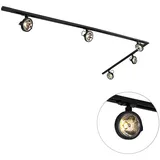 QAZQA Schienensystem mit 5 Spots Schwarz 1-phasig Go