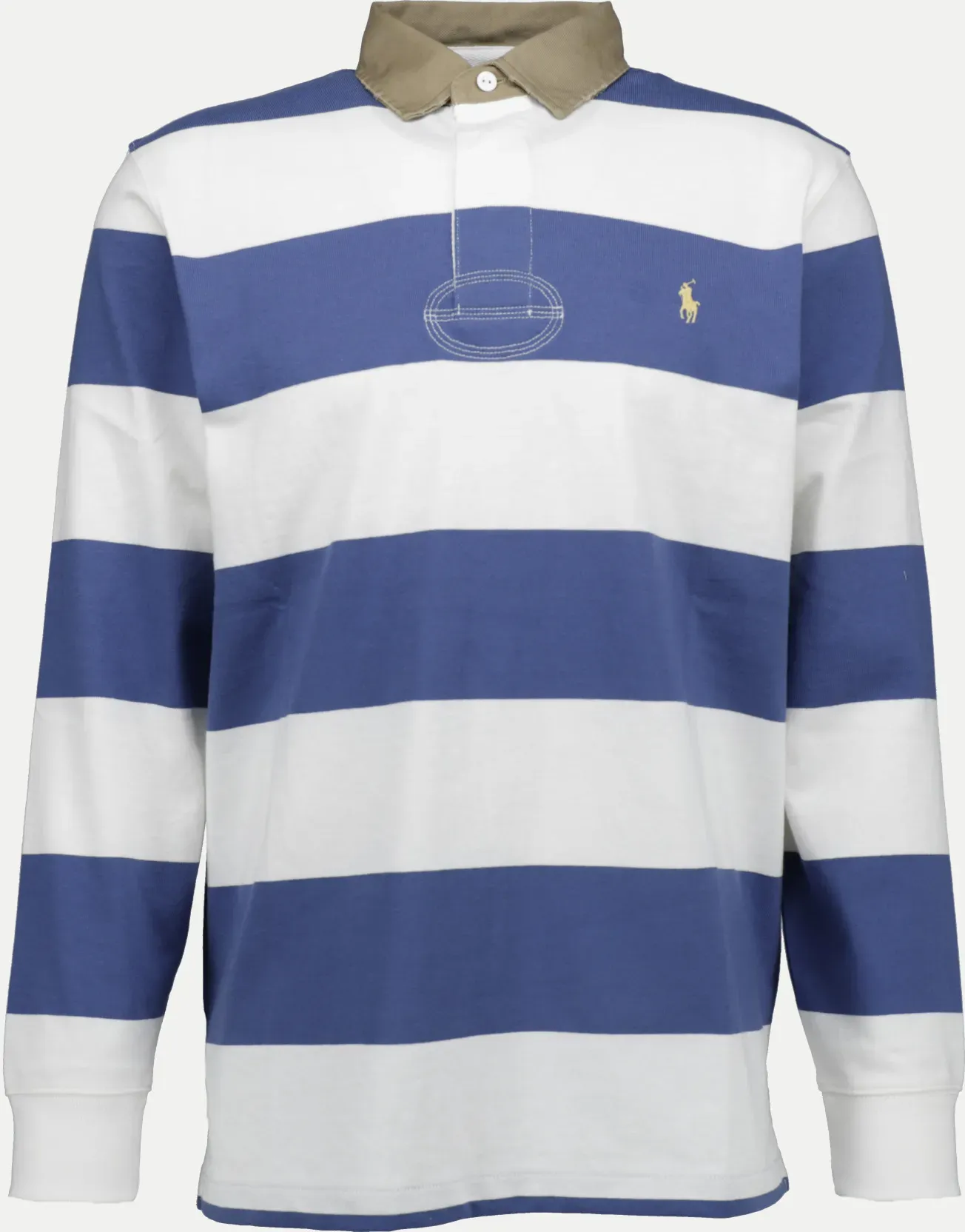 Rugbyshirt mit Kontrastkragen Blau L
