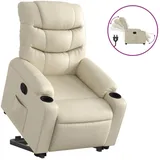 vidaXL Relaxsessel mit Aufstehhilfe Elektrisch Kunstleder 93 x 99,5 x 0 cm Creme