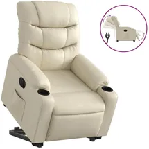 vidaXL Relaxsessel mit Aufstehhilfe Elektrisch Kunstleder 93 x 99,5 x 0 cm Creme