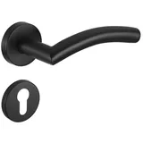 Meintürgriff Drückergarnitur Neapel Edelstahl Schwarz Türgriff Türdrücker Rosettengarnitur, BB-