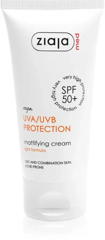 Ziaja Med Protecting UVA + UVB mattierende Sonnencreme für das Gesicht SPF 50+ 50 ml
