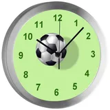 CreaDesign Funkwanduhr Funkuhr, Kinder Wanduhr, Kinderuhr, Kinderzimmer Fußball 2 (geräuscharmes Uhrwerk) bunt