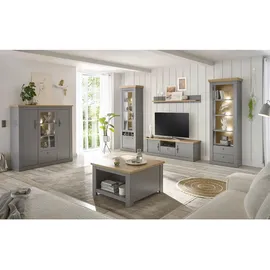 furn.design Esstisch "Rideau" in grau Eiche Artisan, Holzwerkstoff, Nachbildung,Eiche, Uni, Holz Optik, Rechteckig, eckig, 90x76x160 cm - Grau/Naturbelassen