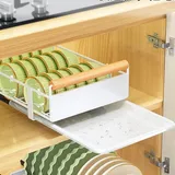 Lunsy - Teleskopschublade, Ausziehbare Schublade Küche Organizer Schrank, Schrankauszug Küche Aus Kohlenstoffstahl, Schrank Schubladen Ausziehbar, Küchenschrank Organizer Ausziehbar(41 X 26 X 13 Cm)