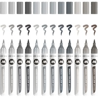 Molotow Aqua Color Brush (Brush Pen Marker Grey-Set, Pinsel Spitze für Aquarellieren und Handlettering) 12